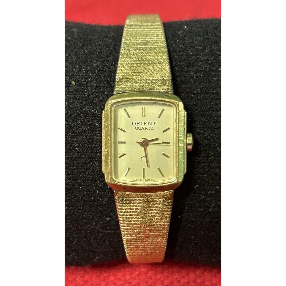 Vintage Orient Gold‎ Tone Metal Band Ladies GP OS E45FI43 Watch, New Battery